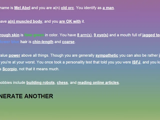 Accidental Character Generator