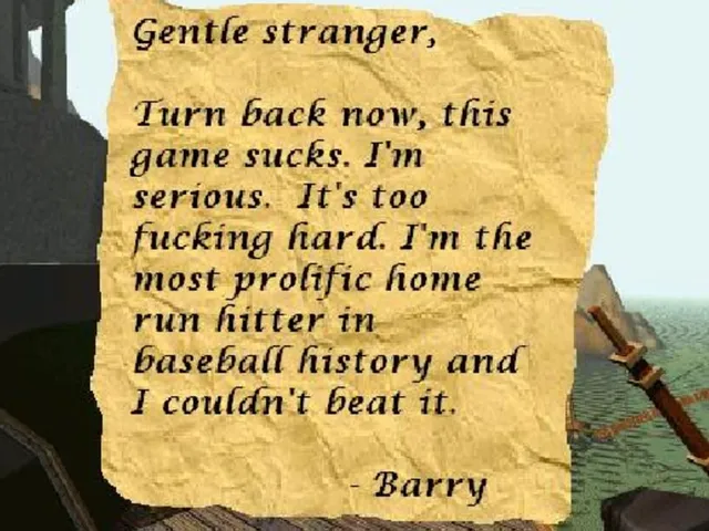 Barry Bonds enter the world of Myst