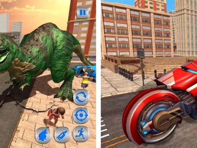 Captain of America Moto Robot Transform Dino Wars