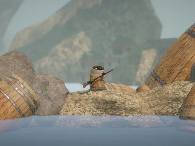 Climbing In Barrel With Double-Barrel