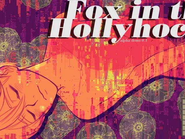Fox in the Hollyhocks