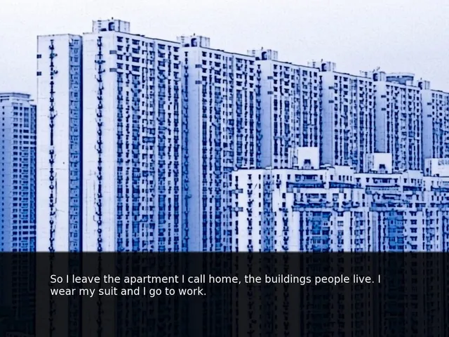 Man in a Suit in a Building in a City