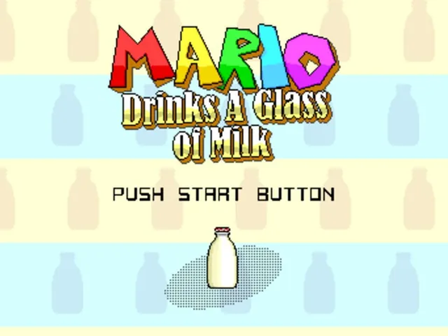 Mario Drinks A Glass of Milk