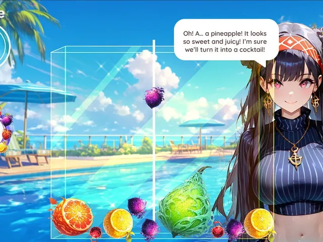 Poolside Girls Kiss: Passion Fruits Hotel Dating Sim