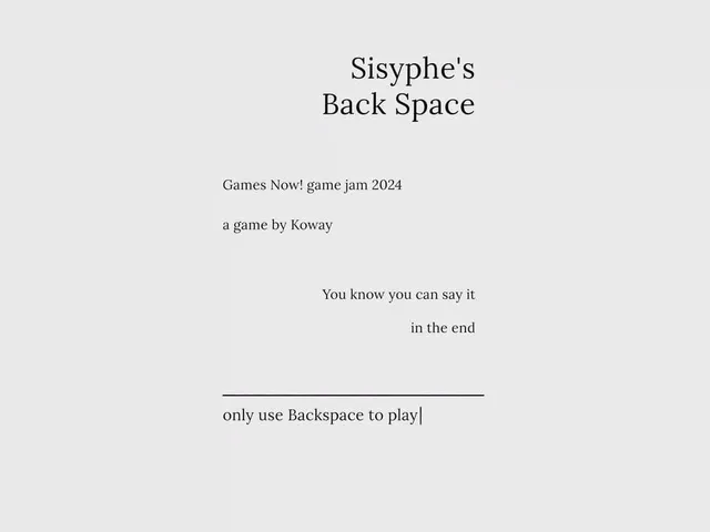 Sisyphe's Backspace