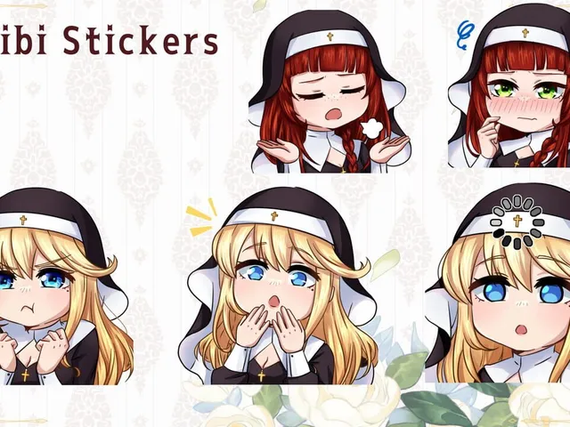 Tentacles Party With Nuns Chibi Stickers