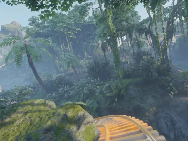 VR Jurassic island roller coaster
